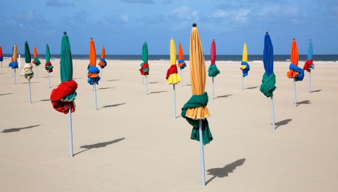 Les célèbres parasols de Deauville