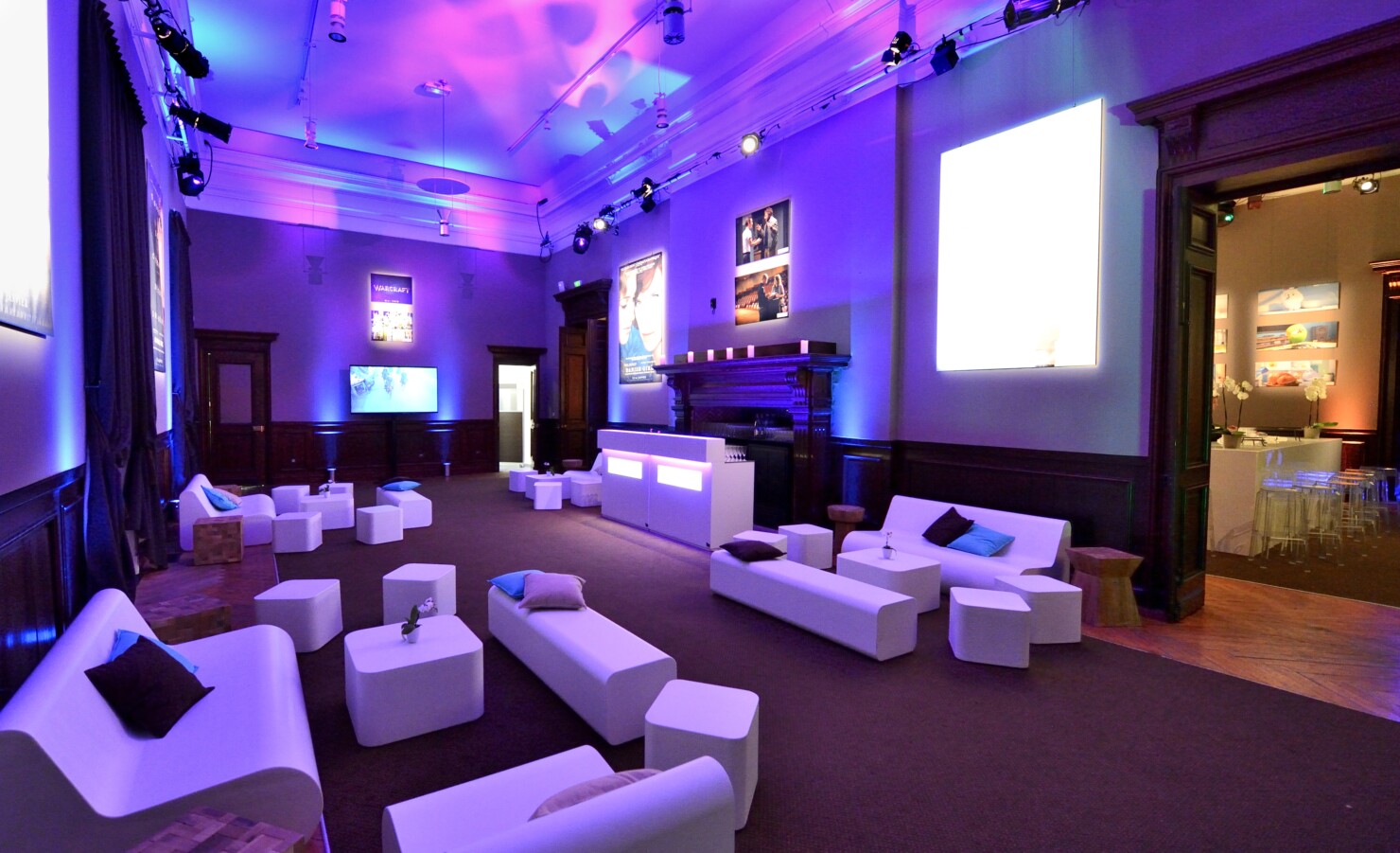 L'espace lounge du salon Casino de la Villa Le Cercle