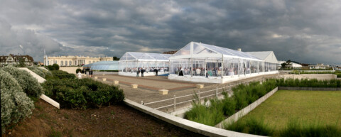 Photo des terrasses du Centre International de Deauville